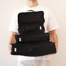 Load image into Gallery viewer, Organic Cotton Travel Packing Cubes 4 Pce Set - Black