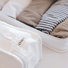 Load image into Gallery viewer, Organic Cotton Travel Packing Cubes 4 Pce Set - Off White | SECONDS AND SAMPLE SALE