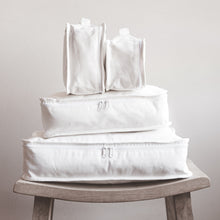 Load image into Gallery viewer, Organic Cotton Travel Packing Cubes 4 Pce Set - Off White | SECONDS AND SAMPLE SALE