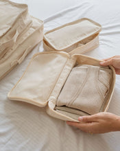 Load image into Gallery viewer, Organic Cotton Travel Packing Cubes 4 Pce Set - Natural