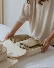 Load image into Gallery viewer, Organic Cotton Travel Packing Cubes 4 Pce Set - Natural