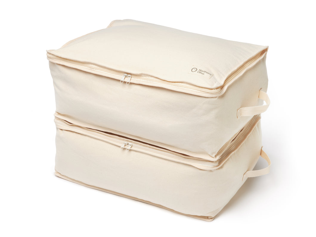 Northern Olive Organic Cotton Packing Cubes - 4 Pack, Natural Beige.