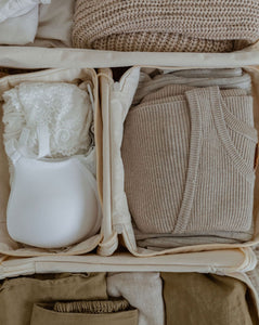 Organic Cotton Travel Packing Cubes 4 Pce Set - Natural